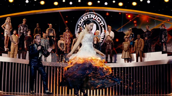 Katniss burns wedding dress 1